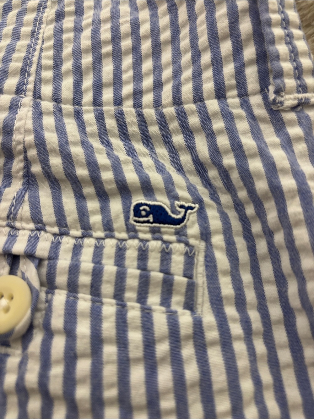 Blue and White Vineyard Vines Seersucker Shorts - Picture 4 of 4